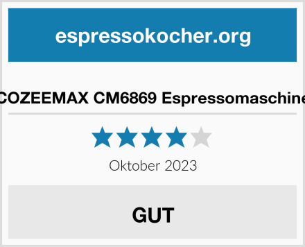  COZEEMAX CM6869 Espressomaschine Test
